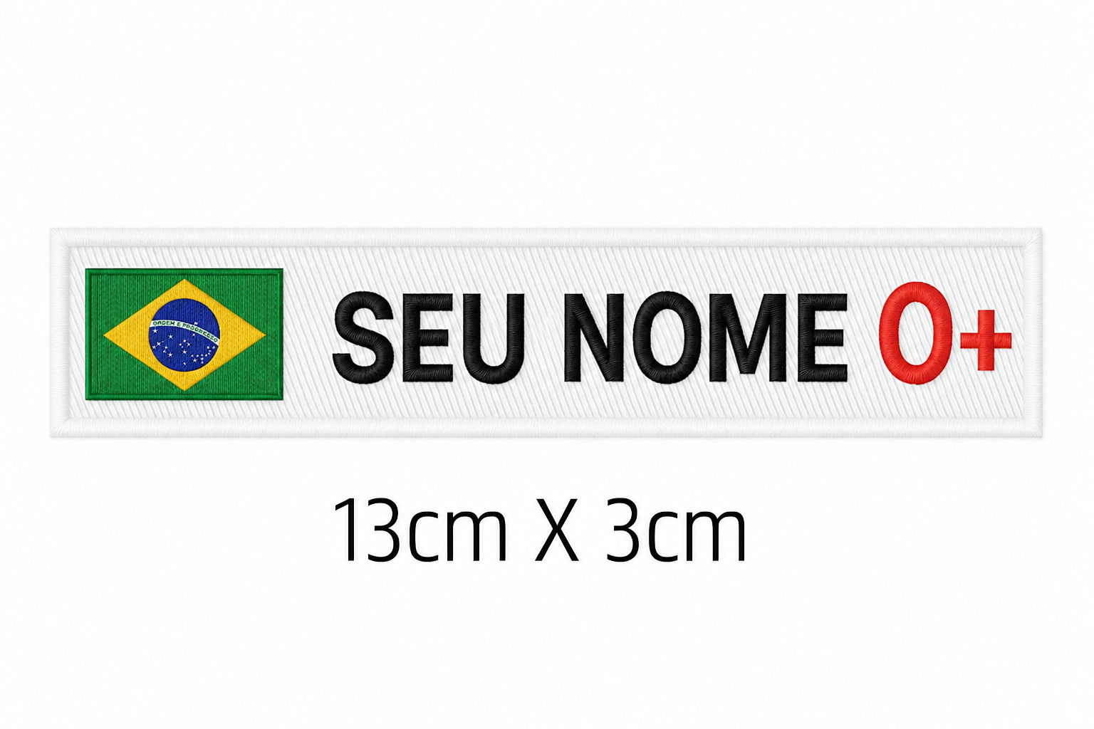 Patch Personalizável Brasil + Tipo Sanguíneo Branco