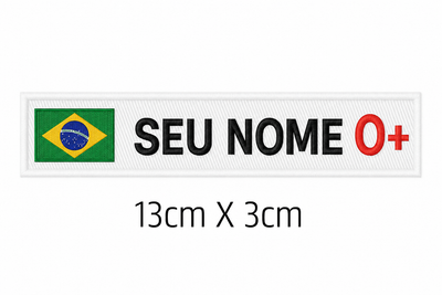Patch Personalizável Brasil + Tipo Sanguíneo Branco