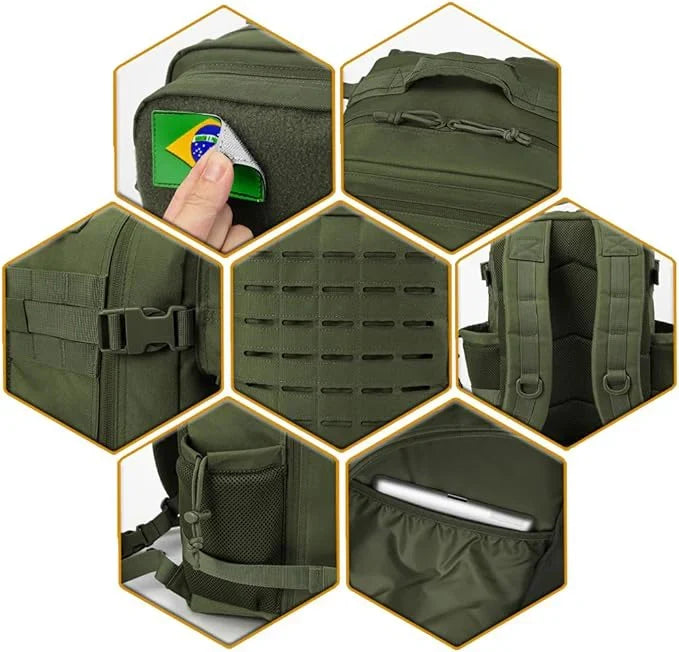 Mochila Gympack Pro 25L Verde - Detalhes da Mochila