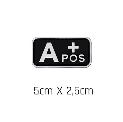 Patch Tipo Sanguíneo (A+, B+, AB+, O+, A-, B-, AB-, O-) Preto