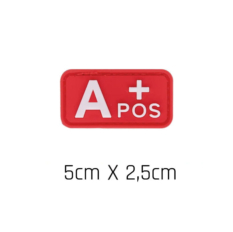 Patch Tipo Sanguíneo (A+, B+, AB+, O+, A-, B-, AB-, O-) Vermelho