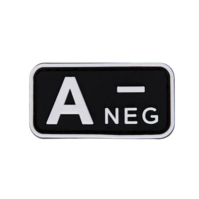Patch Tipo Sanguíneo (A+, B+, AB+, O+, A-, B-, AB-, O-) Preto