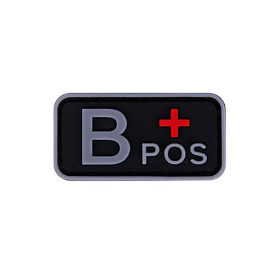 Patch de Tipo Sanguíneo (A+, B+, AB+, O+, A-, B-, AB-, O-) Preto / Cinza