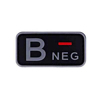 Patch de Tipo Sanguíneo (A+, B+, AB+, O+, A-, B-, AB-, O-) Preto / Cinza