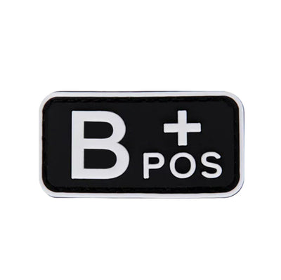 Patch Tipo Sanguíneo (A+, B+, AB+, O+, A-, B-, AB-, O-) Preto