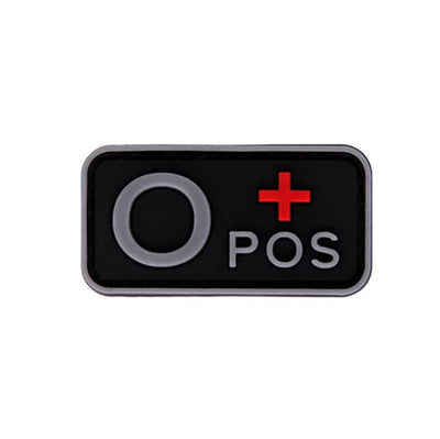 Patch de Tipo Sanguíneo (A+, B+, AB+, O+, A-, B-, AB-, O-) Preto / Cinza